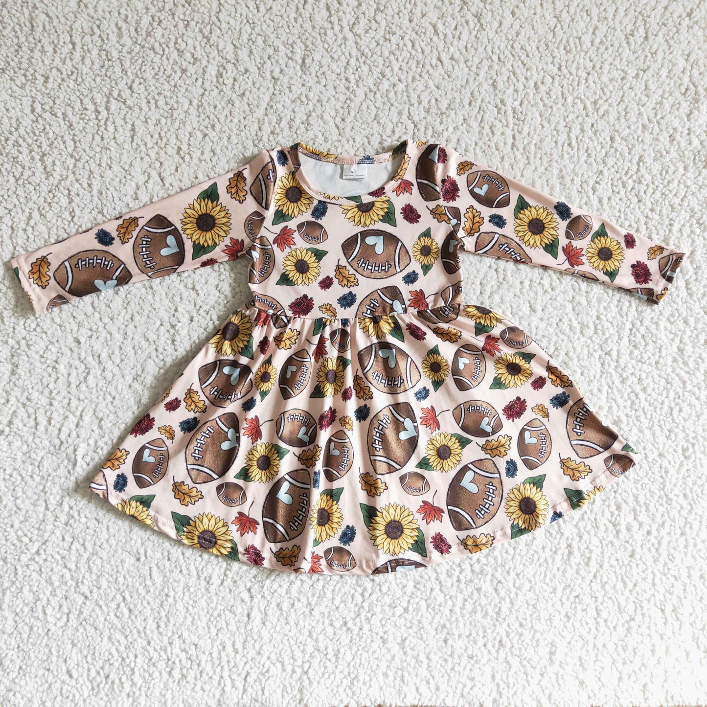 Fußball-Sonnenblumen-Langarm-Babykleid