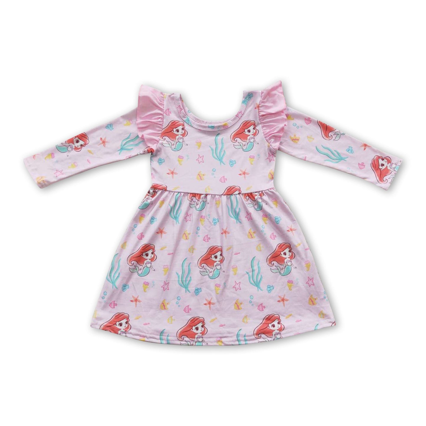 Rosa langärmelige Prinzessinnenkleider für Baby-Mädchen