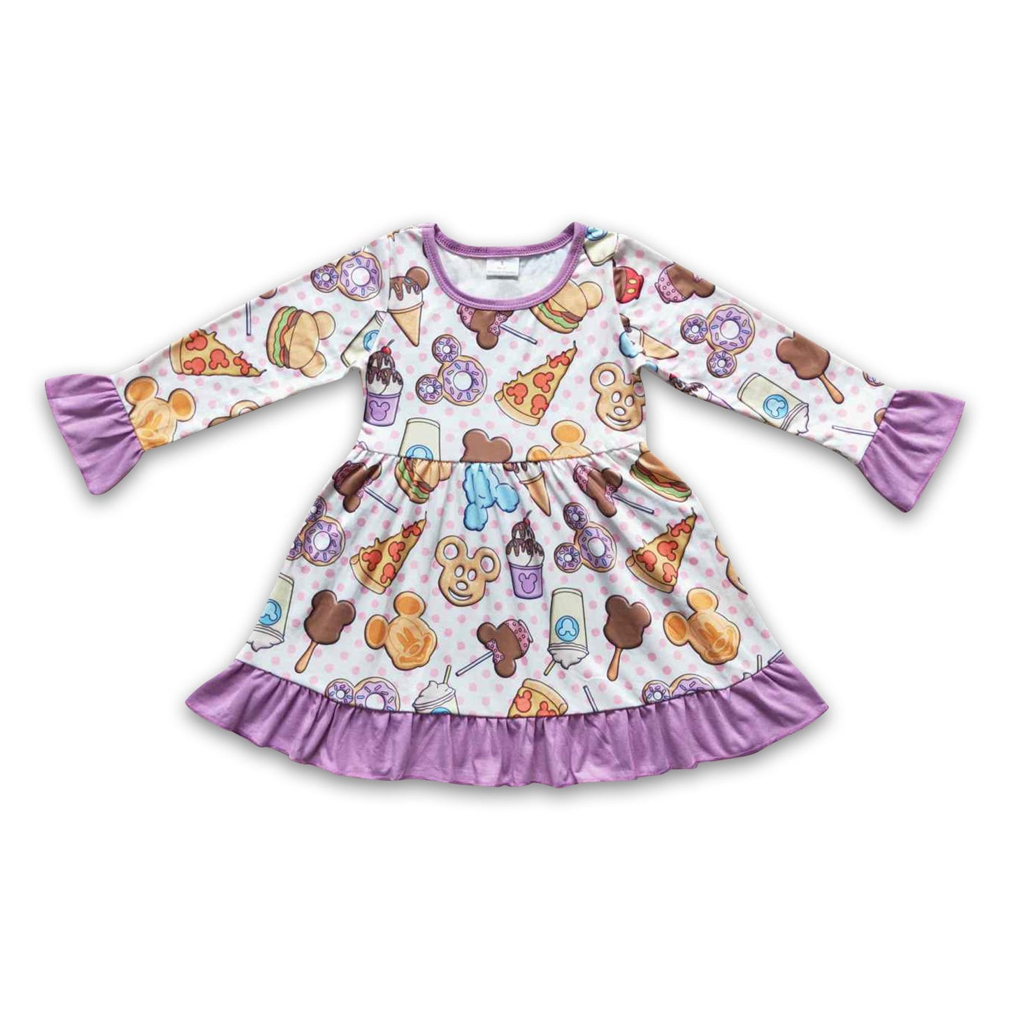 Lavendelfarbene Langarmkleider für Baby-Mädchen