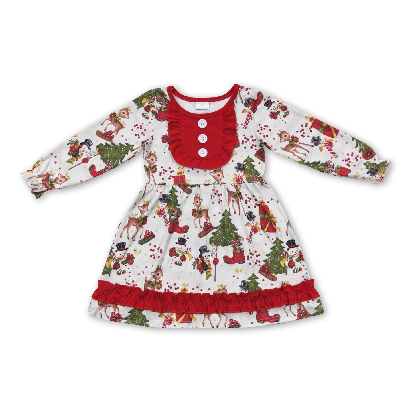 Hirsch Schneemann Weihnachtsbaum Baby Mädchen Kleider