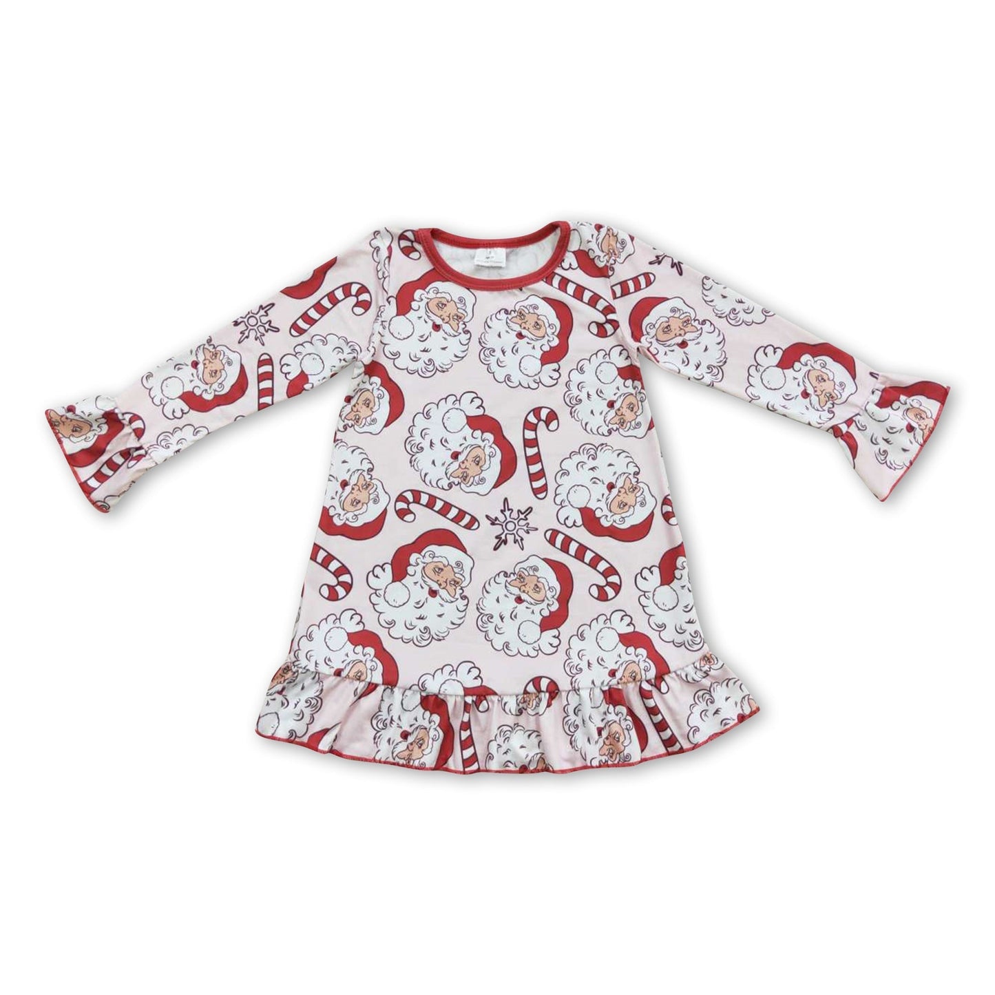 Weihnachtsmann-Zuckerstangen-Baby-Mädchen-Weihnachtsnachthemd