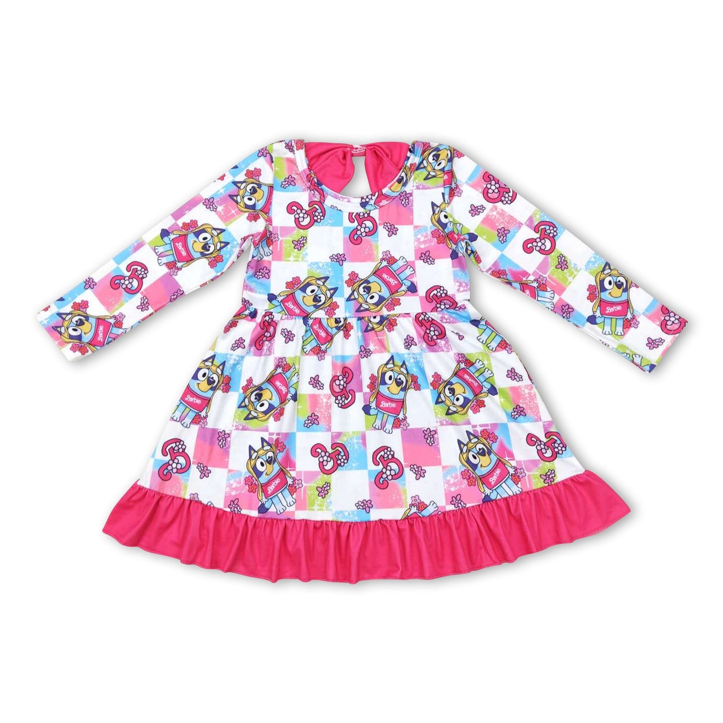 Pink langärmelige B-Dog-Partykleider für Mädchen