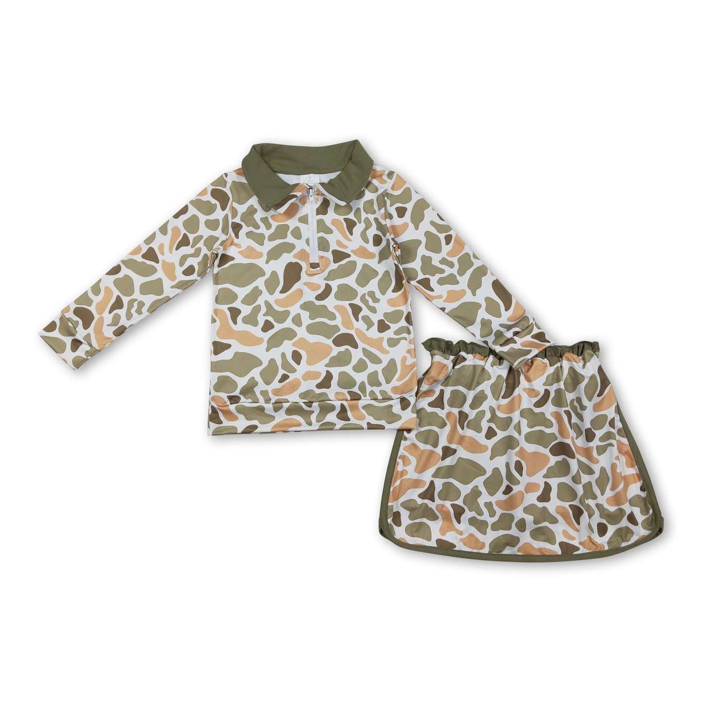 Langarm Grünes Camo Top Rock Baby Mädchen Kleidung