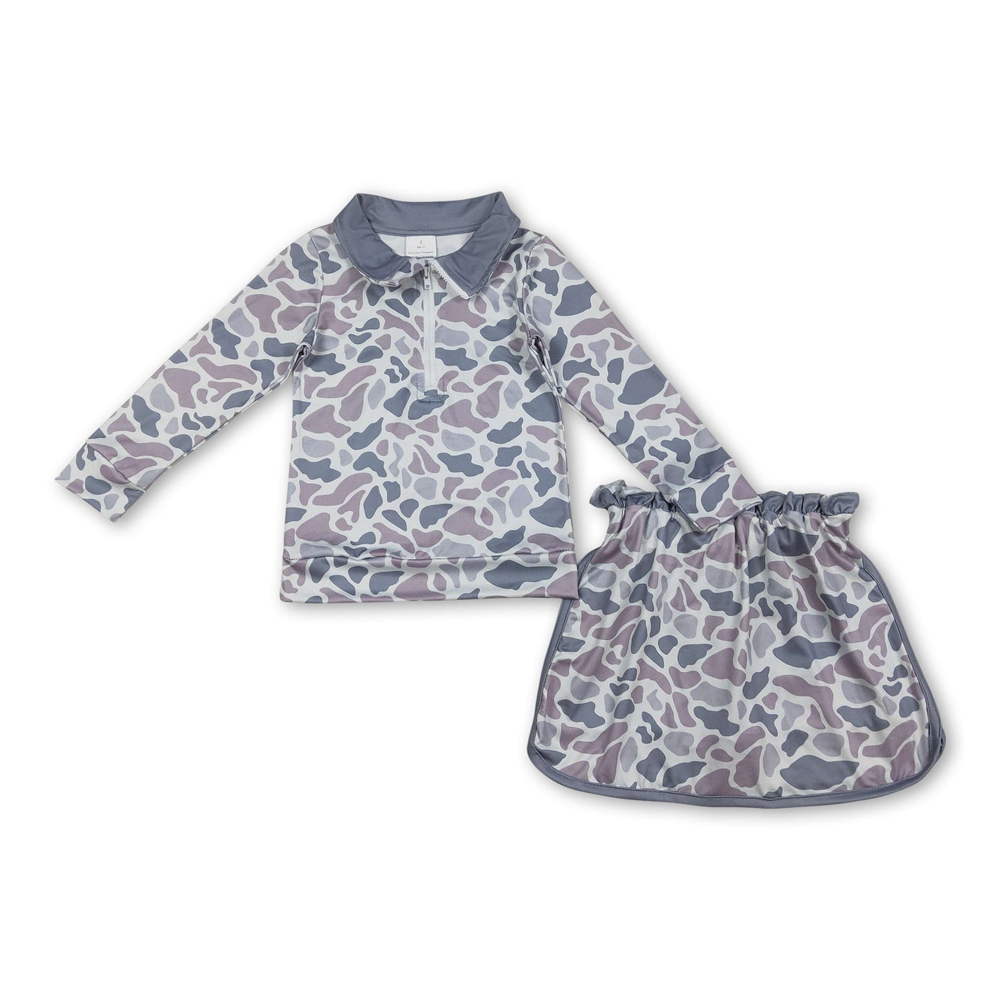 Langarm grau Camo Oberteil Rock Baby Mädchen Kleidung