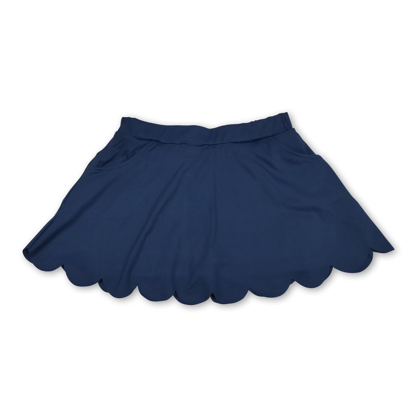 Marineblaue Tasche Muschelsaum Mädchen Sommer Sportrock