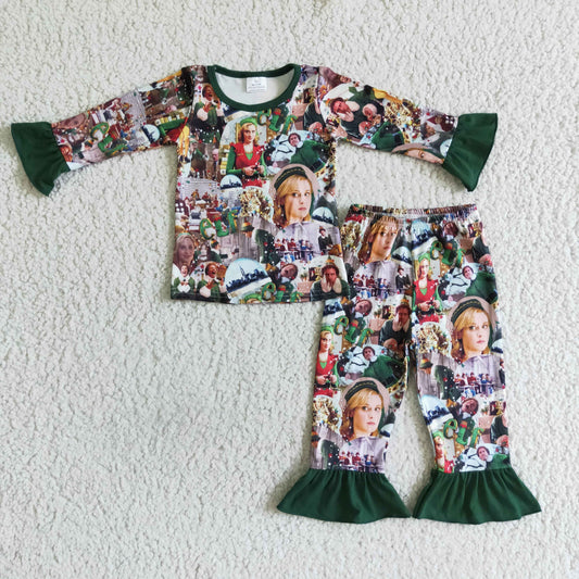 Grüner Mann freche und nette Regalmädchen Weihnachtspyjamas