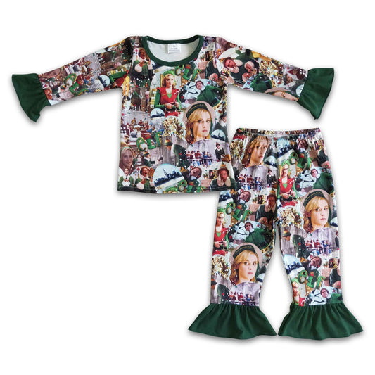 Grüner Mann freche und nette Regalmädchen Weihnachtspyjamas