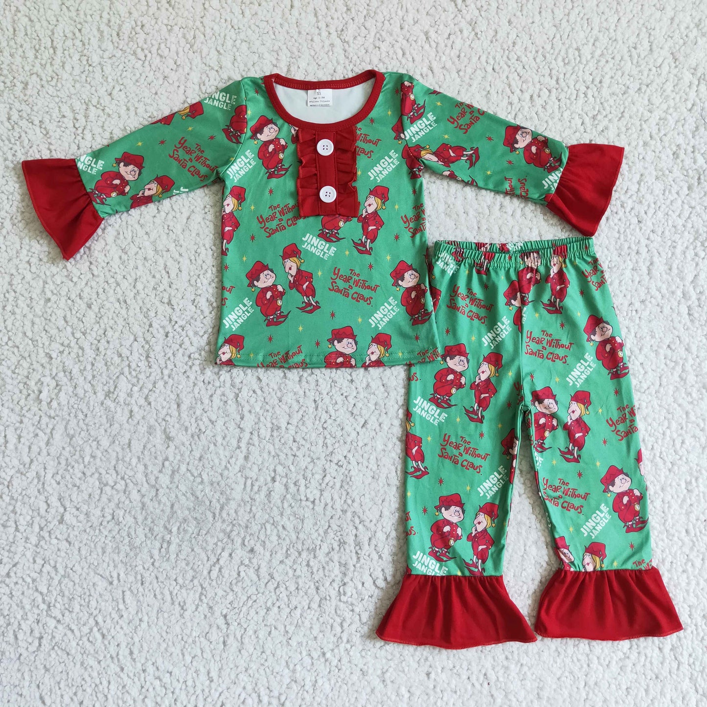Jingle Nikolaus Baby Mädchen Weihnachtspyjama