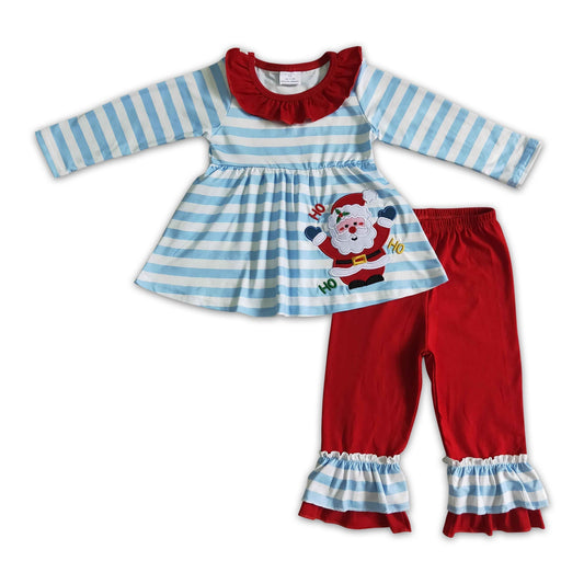 Ho Ho Ho Nikolaus-Stickerei Weihnachtskleidung für Mädchen