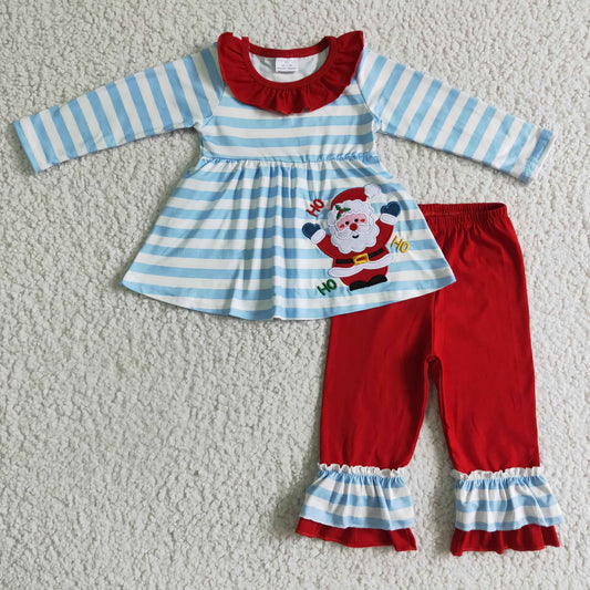 Ho Ho Ho Nikolaus-Stickerei Weihnachtskleidung für Mädchen