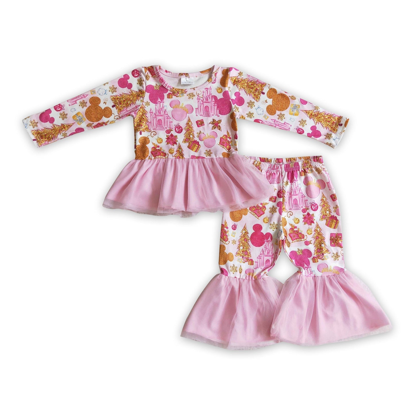 Schloss Weihnachtsbaum Maus pink Tüll Baby Mädchen Kleidung