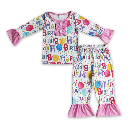 Alles Gute zum Geburtstag Ballon Kleidung Kinder Mädchen Pyjama