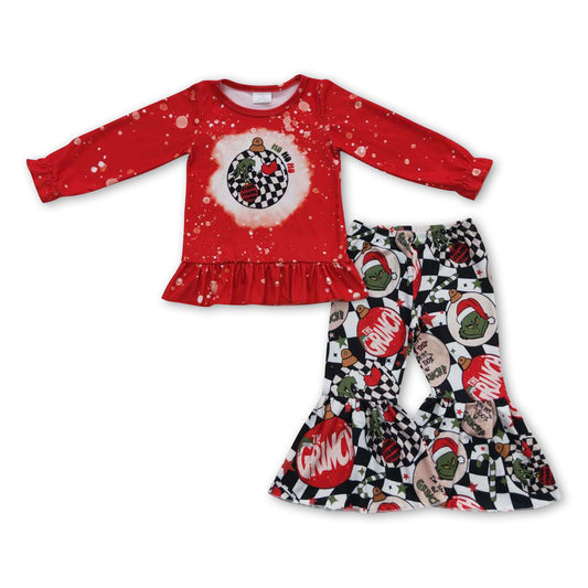 Ho ho ho grünliche Gesichts-Jingle-Bell-Mädchen-Weihnachtsoutfits