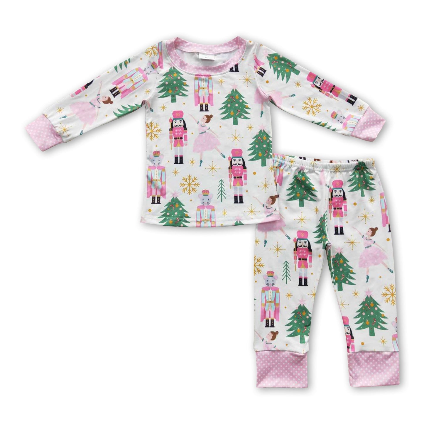 Rosa Weihnachtsbaum Tupfen Ballett Kinder Mädchen Pyjamas