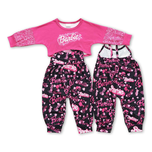 Herz ärmelloser Jumpsuit pinkes Top Party Mädchen Kleidung