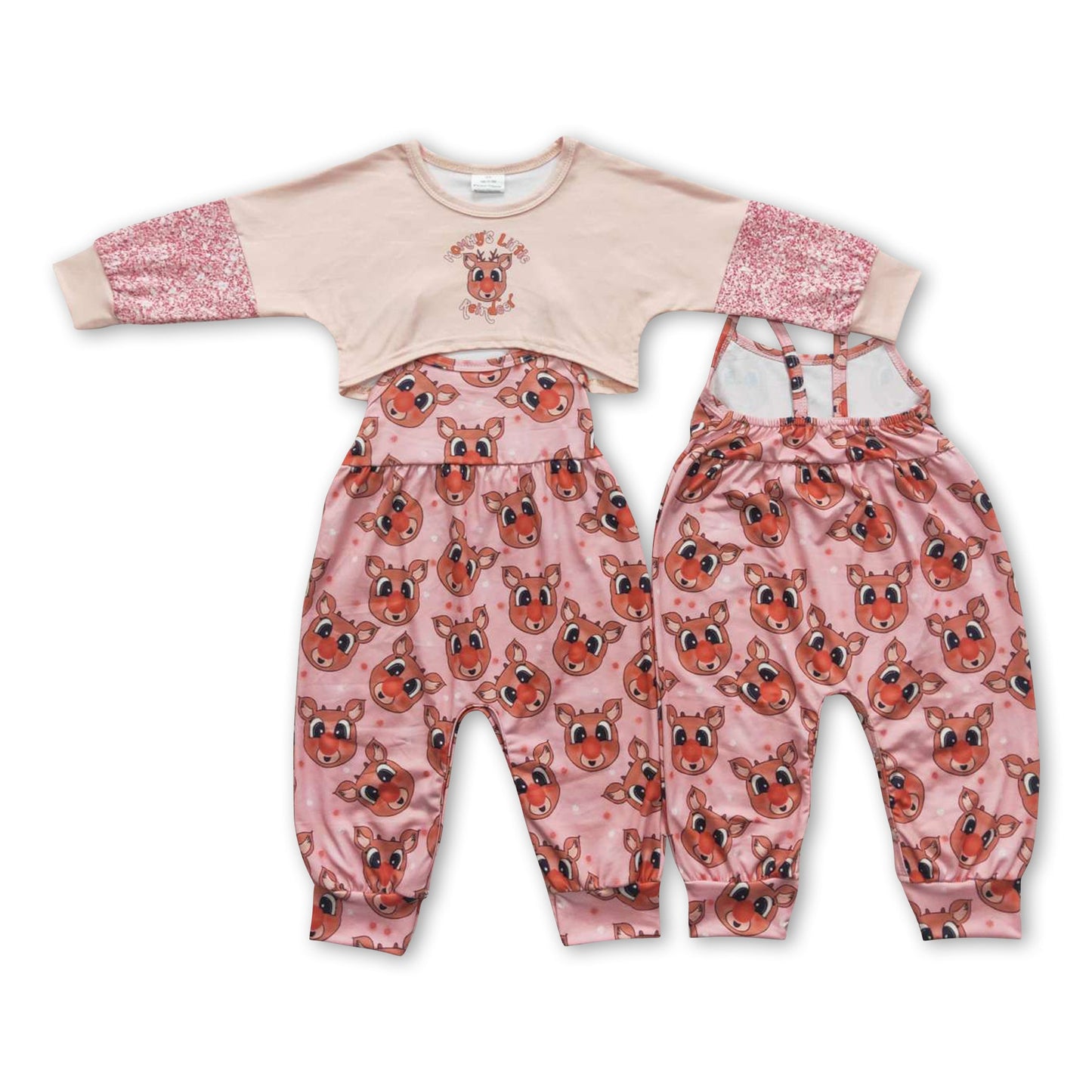 Mamas kleiner Rentier-Strampler für Mädchen Weihnachtsoutfits