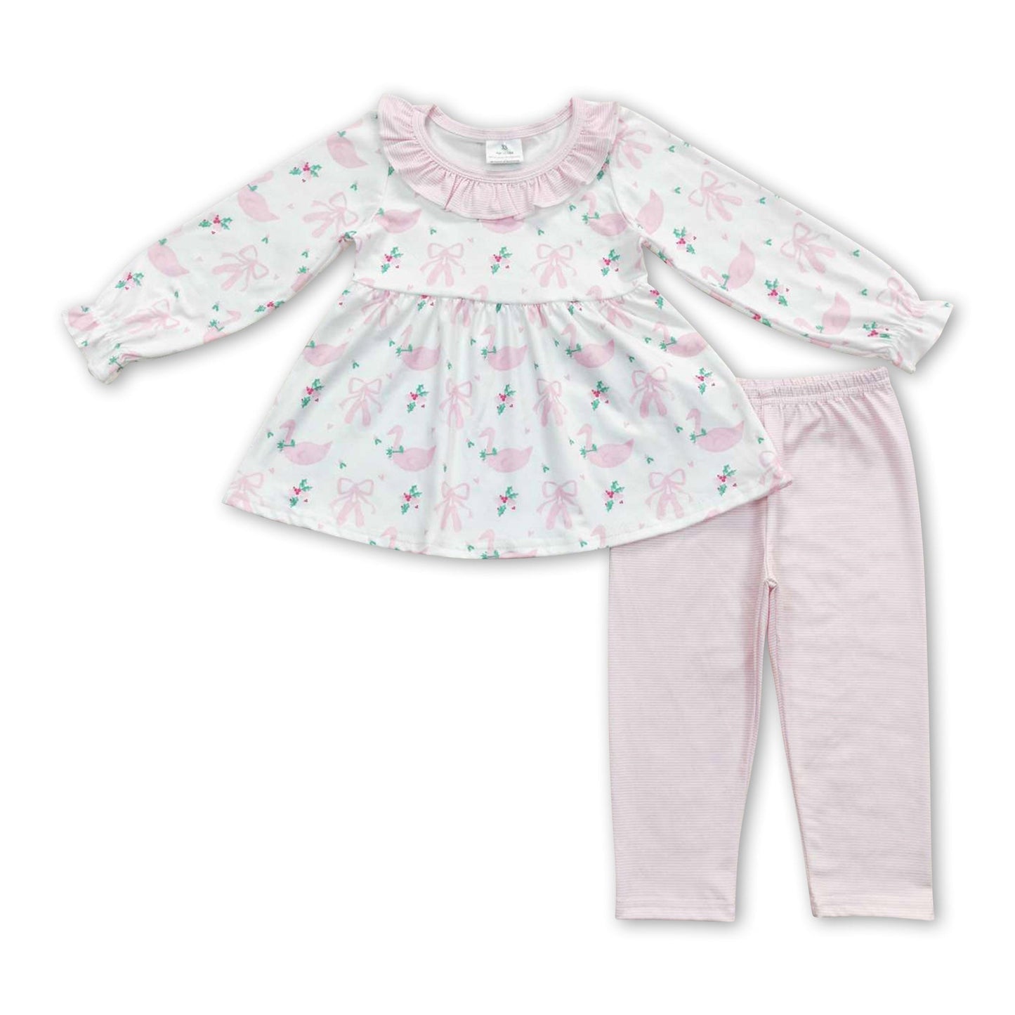 Pink Schuhe Schwan Tunika Leggings Mädchen Tanzkleidung