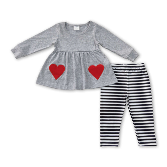 Tunika mit Herztasche, gestreift, Mädchen, Valentinstags-Outfits
