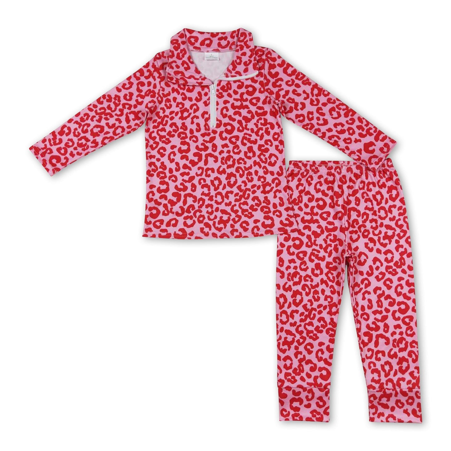Rosa Leopardenmuster Pullover Hose Kinder Mädchen Valentinstags-Outfits