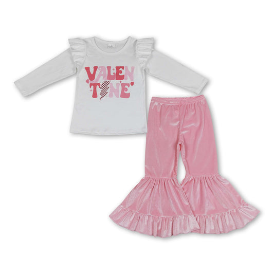 Valentinstag Langarmshirt Schlaghose Mädchen Kleidung