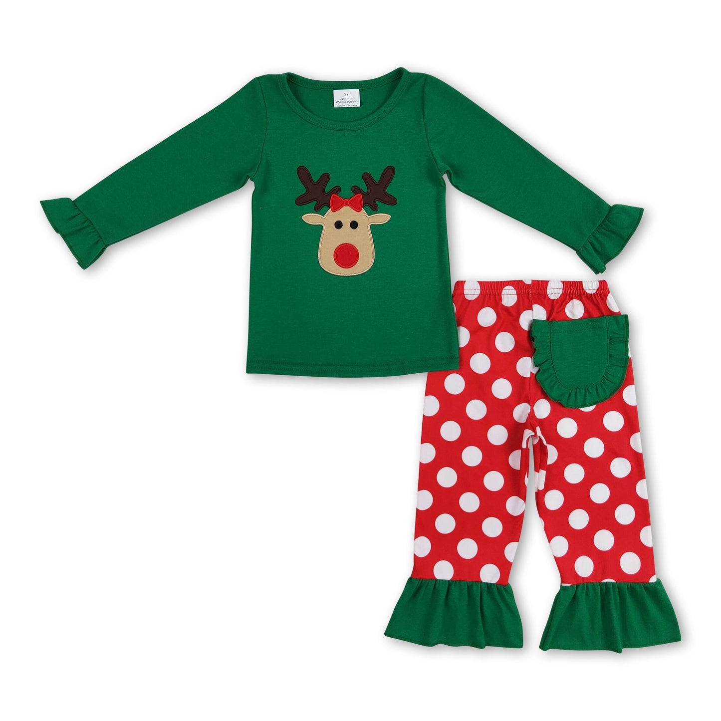 Hirsch Tupfen Hose Kinder Mädchen Weihnachtsoutfit