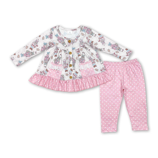 Lebkuchenkönig Ballett-Tunika Leggings Mädchen Weihnachtsoutfits