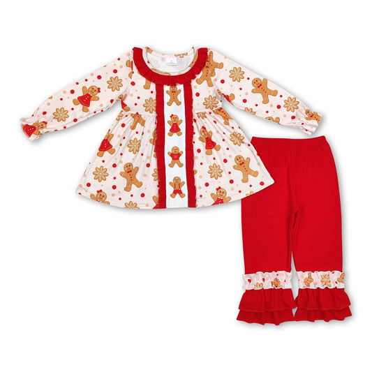 Lebkuchen Tunika Rüschenhose Mädchen Weihnachtsoutfits