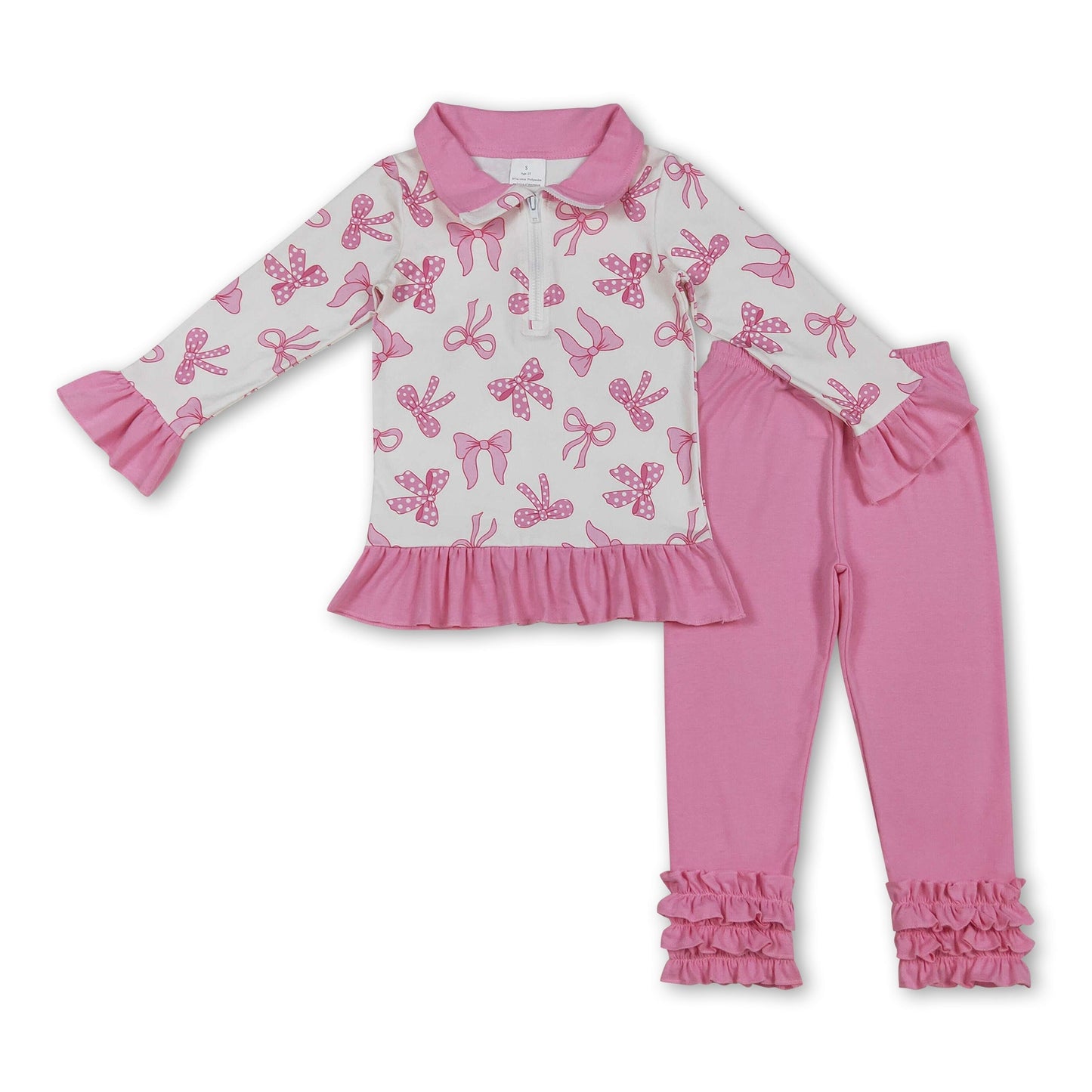Pinke Tupfen Pullover Leggings Mädchen Kleidung Set