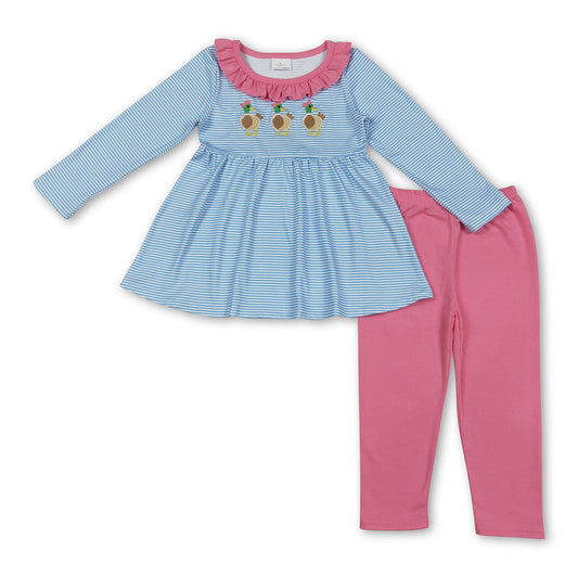 blue stripe duck hot  pink pants kids girls outfits