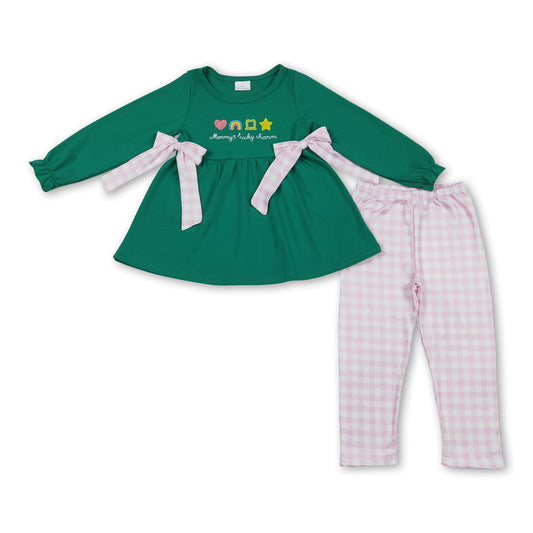 Grünes Kleeblatt Mamas Glücksbringer Mädchen St. Patrick's Kleidung