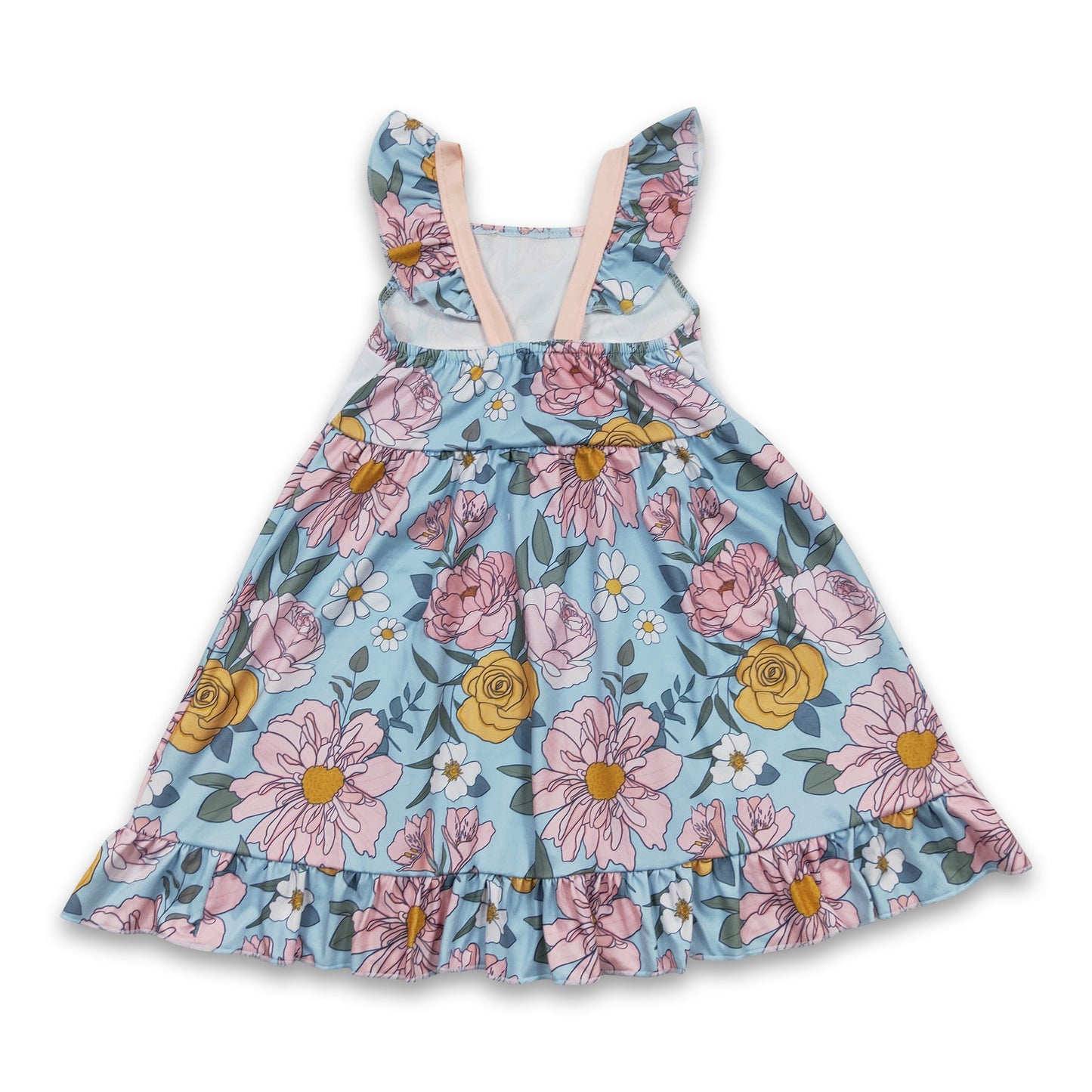 Mama-Mädchen Blumenmuster Flügelärmel Muttertags-Babykleid