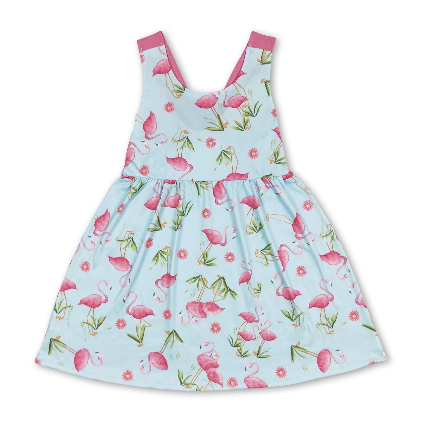 Ärmellose Flamingo-Sommerkleider für Baby-Mädchen