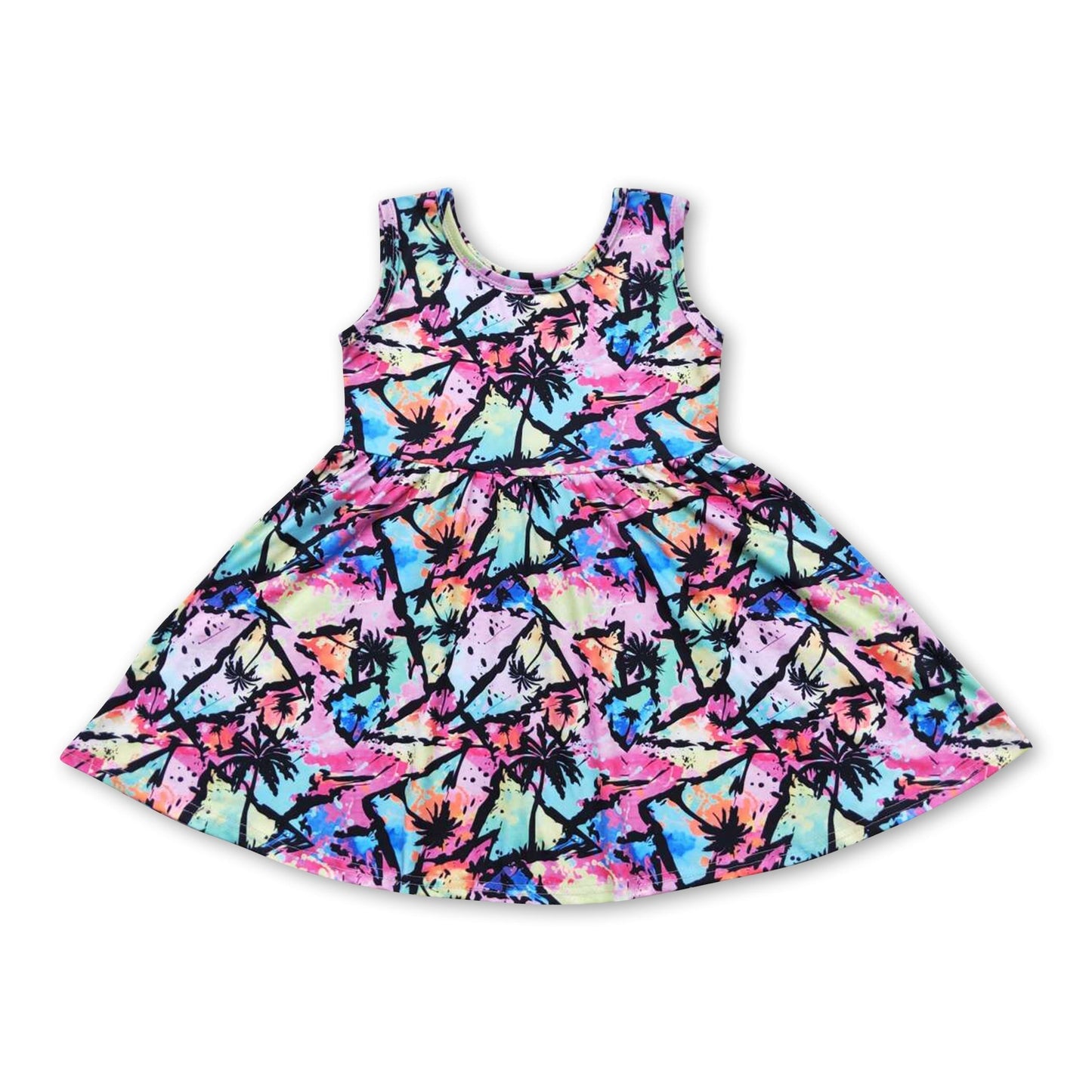 Ärmellose Tie-Dye-Strandkleider für Mädchen
