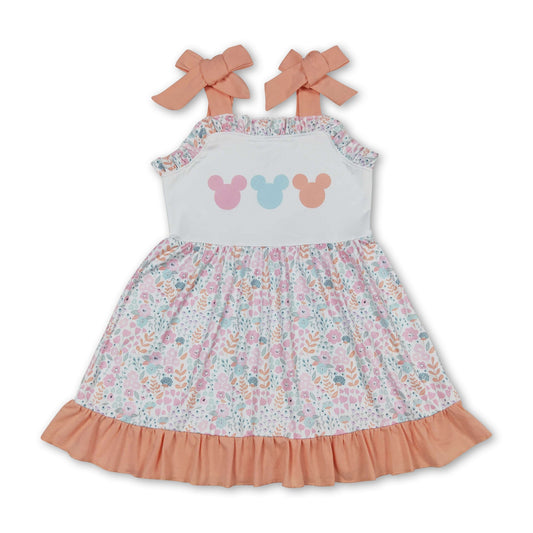 Trägerloses Sommerkleid mit Blumenmuster und Rüschen für Baby-Mädchen