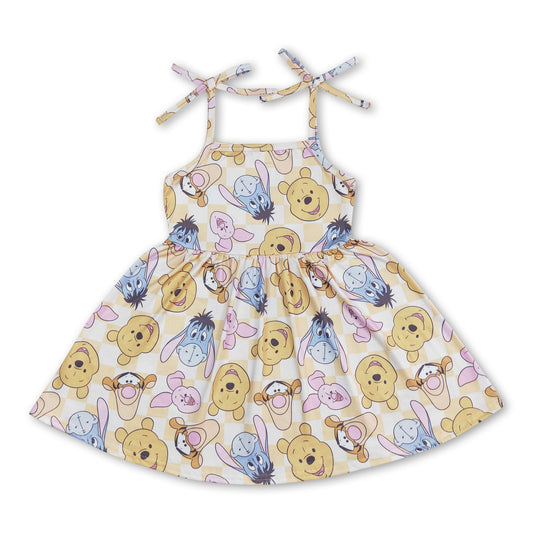 Trägerkleid karierter Bär Kinder Mädchen Sommerkleid