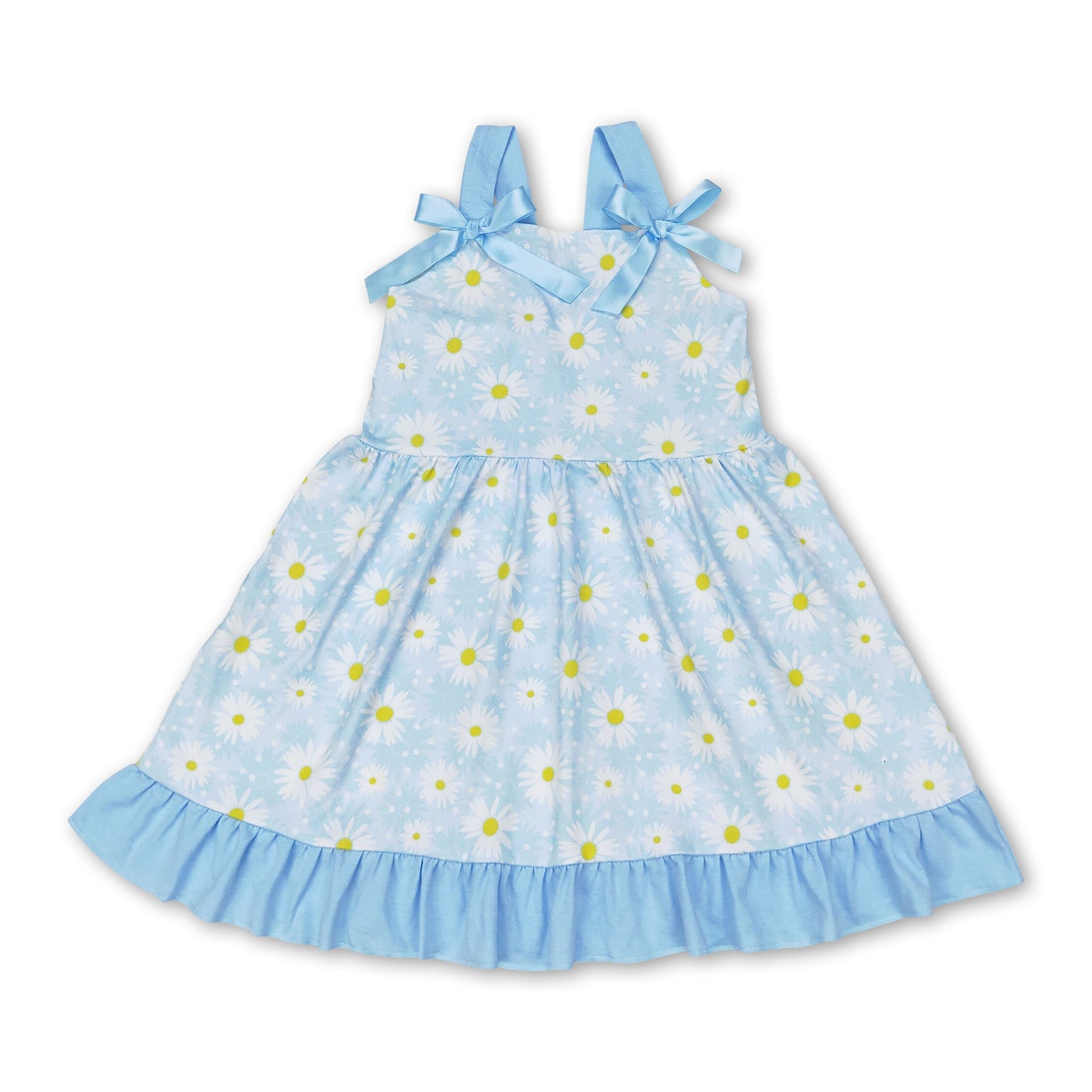 Hellblaue Gänseblümchen Baby-Mädchen Frühlings-Sommerkleider
