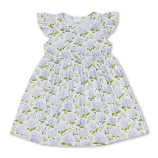 Flutter sleeves floral kids girls dresses