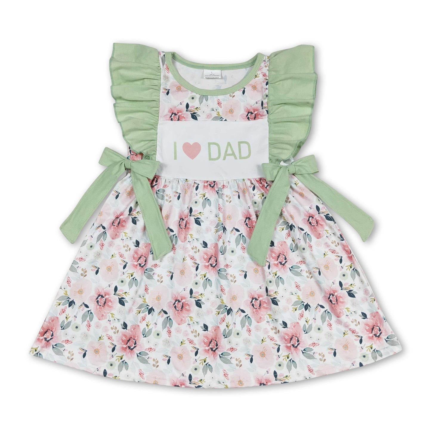 Ärmellose Minikleider für Mädchen mit Blumenmuster, "I love DAD"