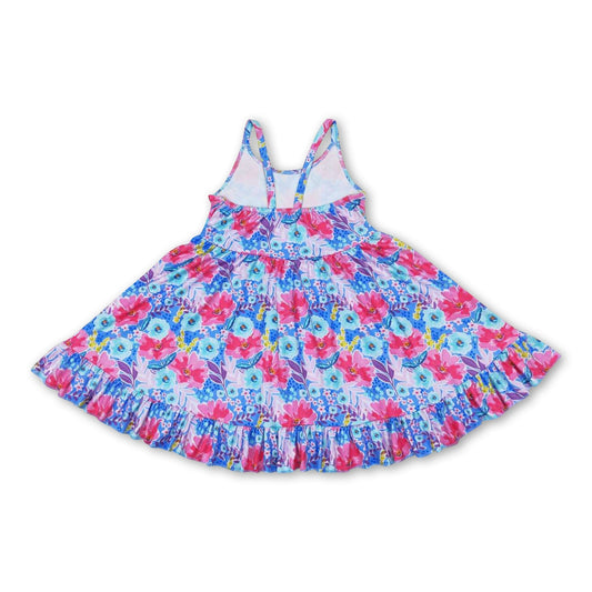 Trägerkleider, geblümt, mit Rüschen, für Baby-Mädchen, Sommer