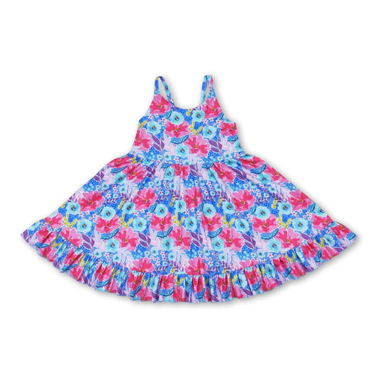 Trägerkleider, geblümt, mit Rüschen, für Baby-Mädchen, Sommer