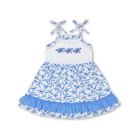 Trägerkleid Schildkröte Rüschen Baby Mädchen Sommerkleider