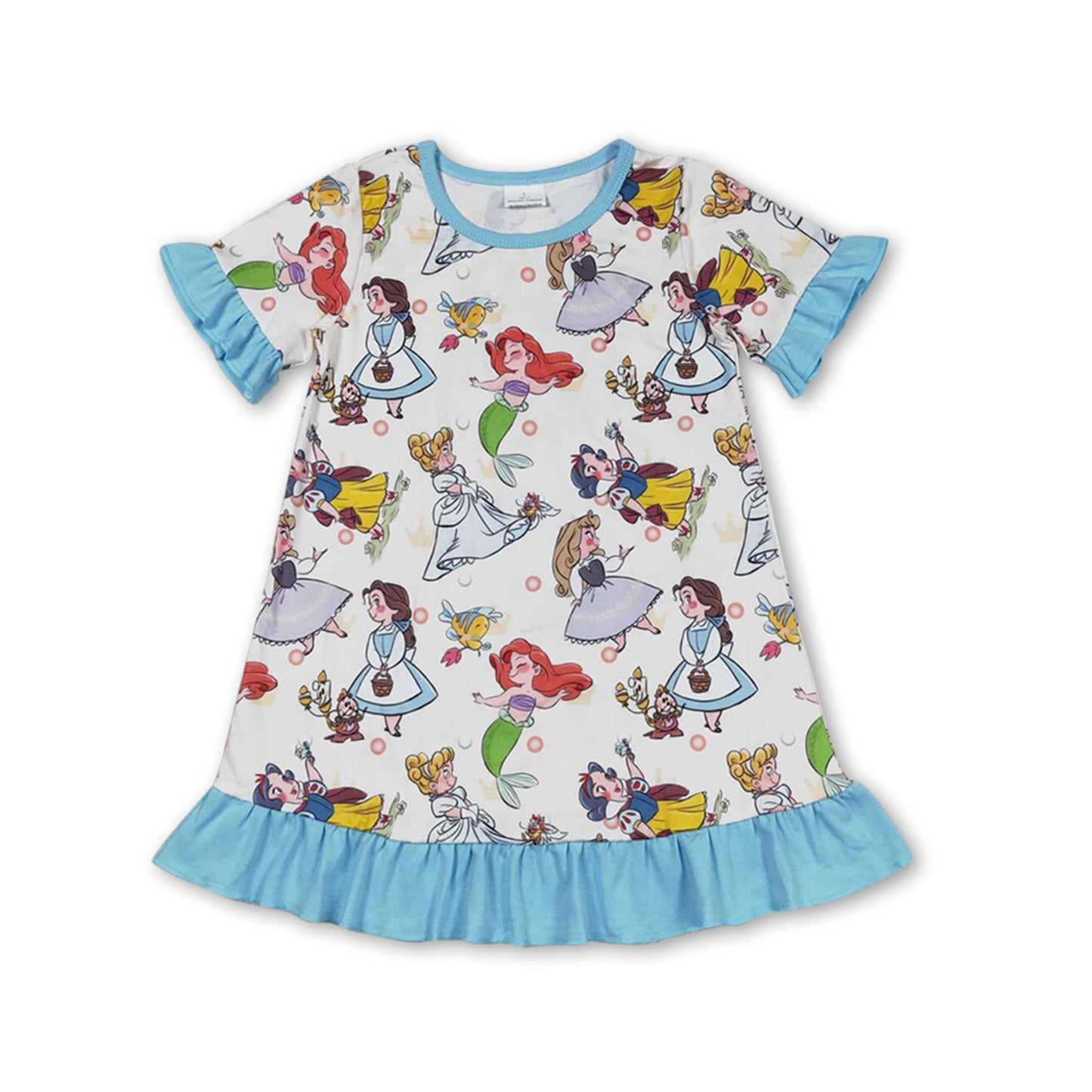 Kurzarm-Fisch-Prinzessin-Mädchen-Sommernachthemd