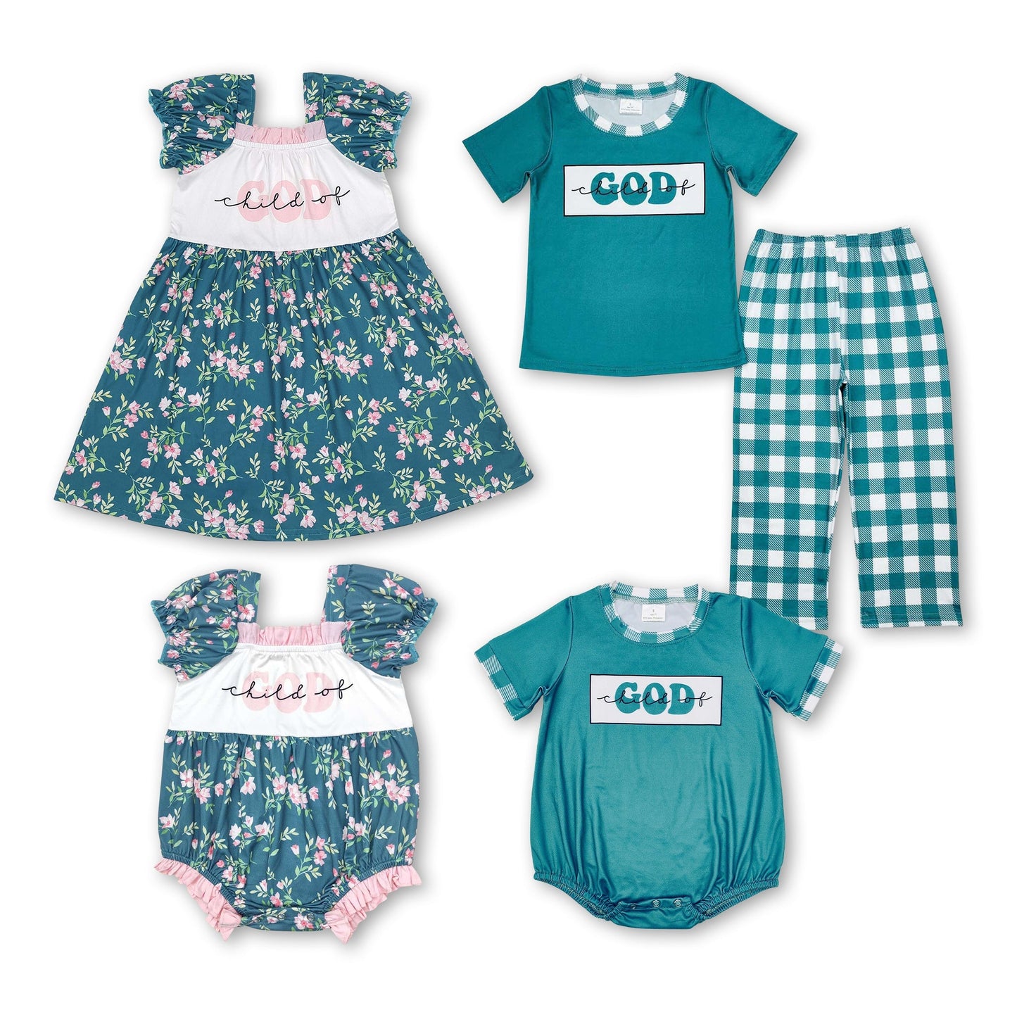 Gotteskinds kurzärmlige Blumenkleider für Baby-Mädchen