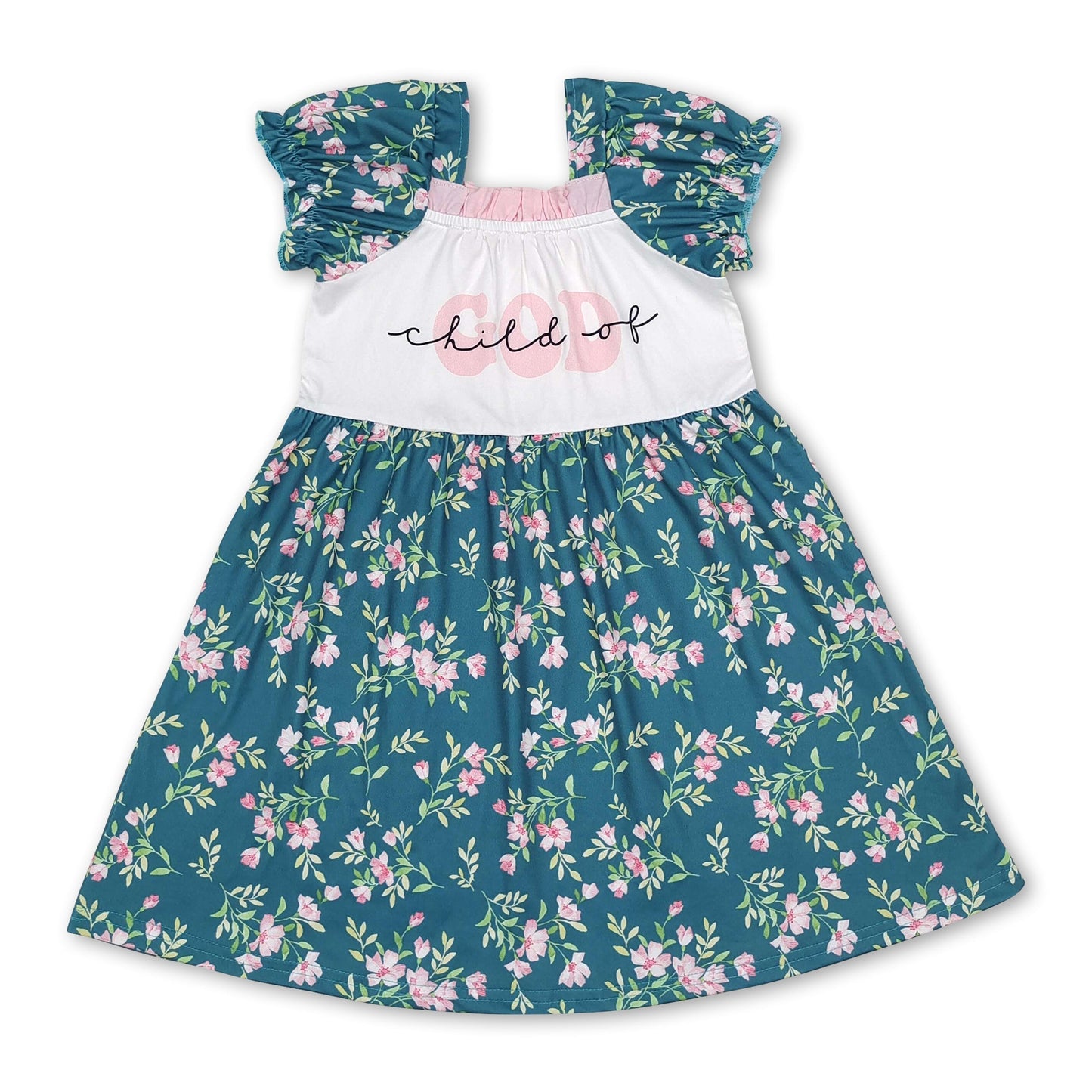 Gotteskinds kurzärmlige Blumenkleider für Baby-Mädchen