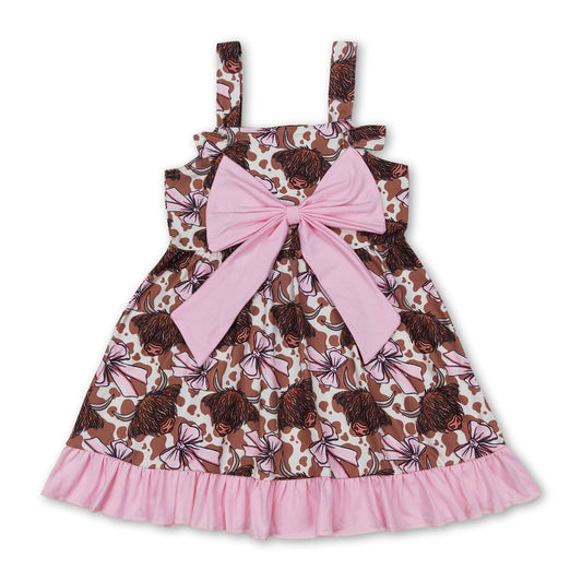 Träger Highland Kuh Schleife Rüschen Western Babykleider