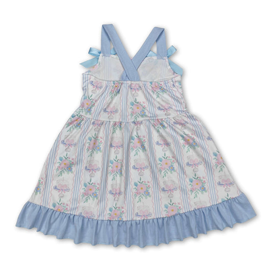 Trägerkleid Kuchen Schleife Blumenmuster Happy Birthday Mädchenkleider