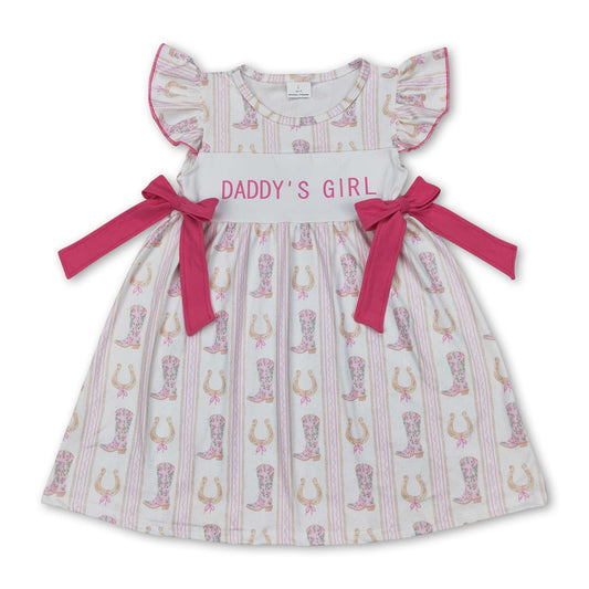 Flatterärmel, Daddys Girl, Stiefel, Western-Kleider für Kinder