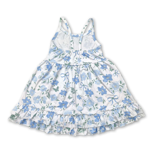 Träger Rüschenkleid mit Blumenmuster hellblau für Mädchen