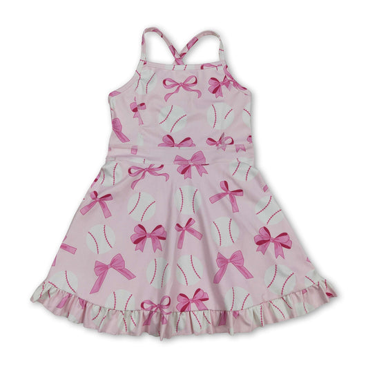 Träger pink Schleife Baseball Mädchen Sommer Sportkleid