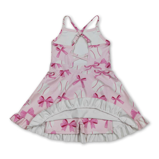 Träger pink Schleife Baseball Mädchen Sommer Sportkleid